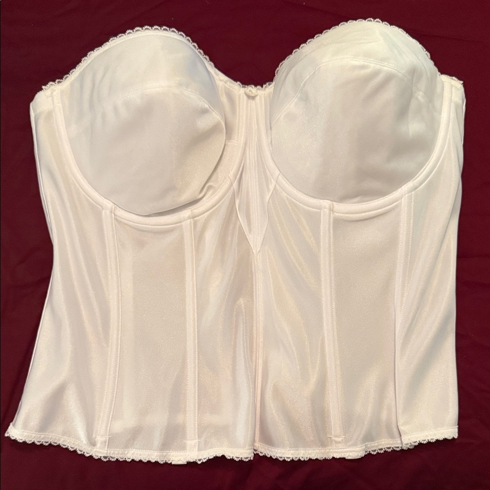 Dominique White Satin Torsolette